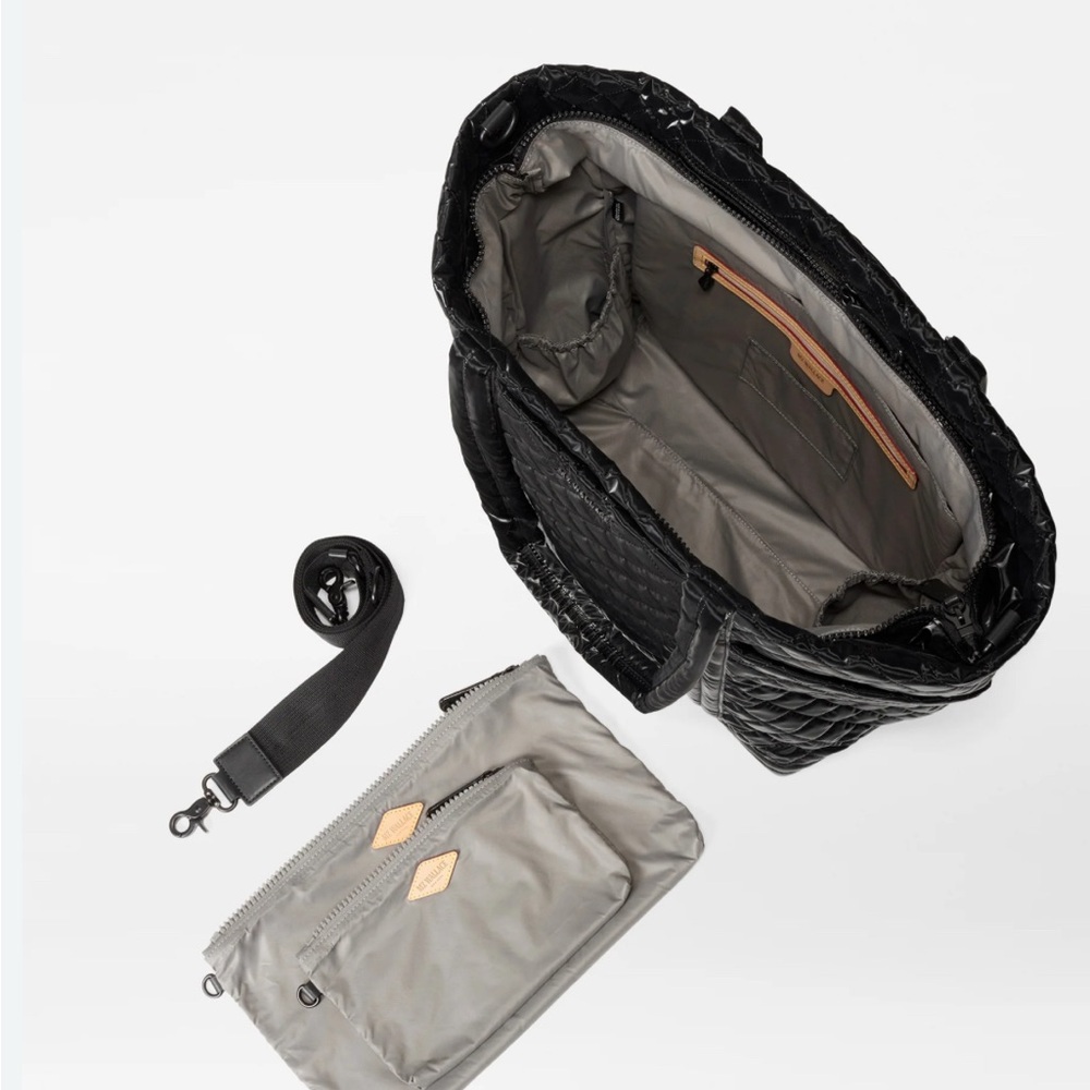 MZ Wallace Large Black Liquid Empire Tote - Picture 3 of 4